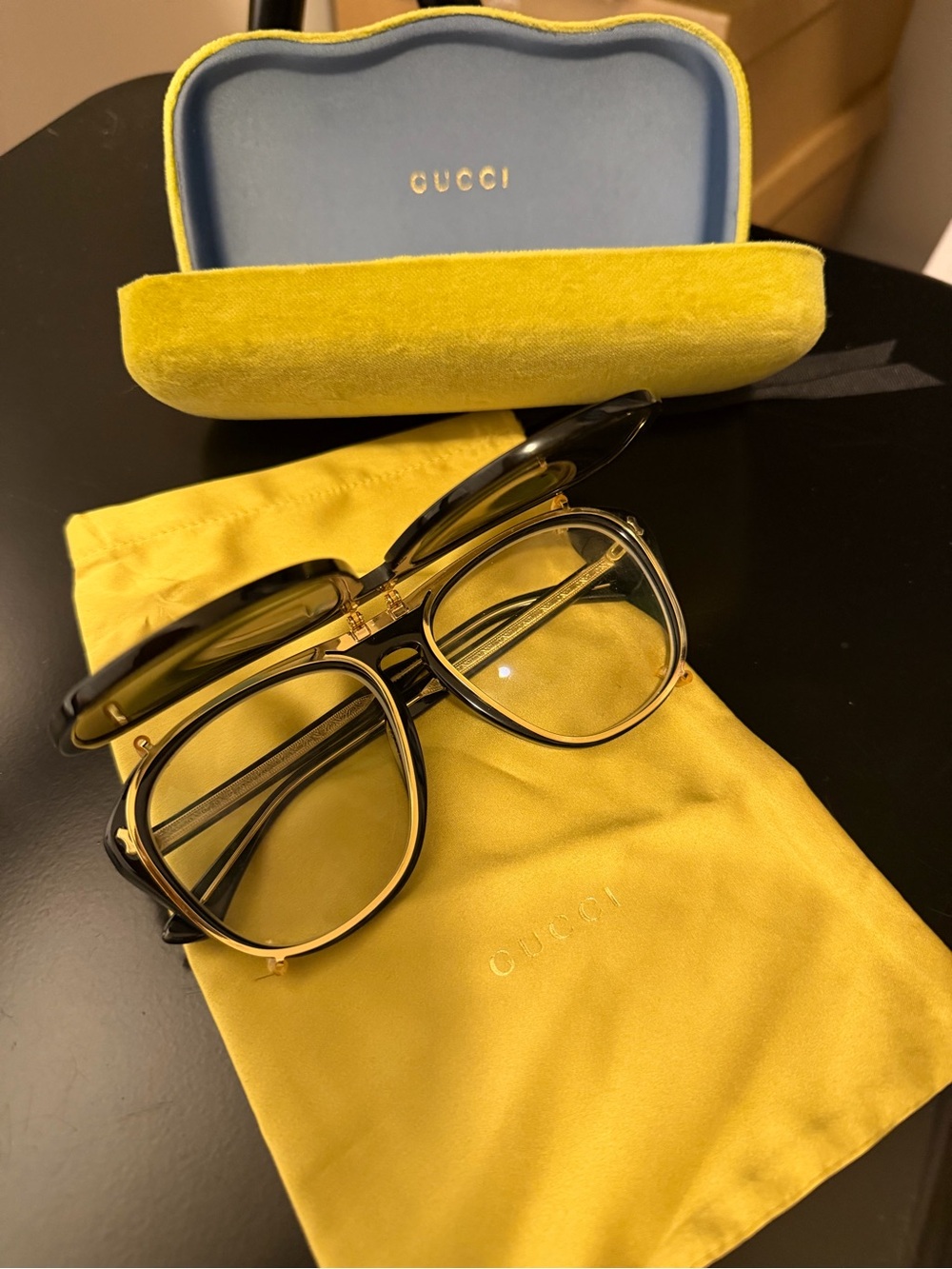 Gucci   rarely use  2 in 1 
mens acetate  aviator optical frame with sunglasses - Picture 4 of 7